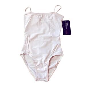 Theatricals Dancewear Solutions dance camisole cami WHITE Leotard ballet NWT‎ CM